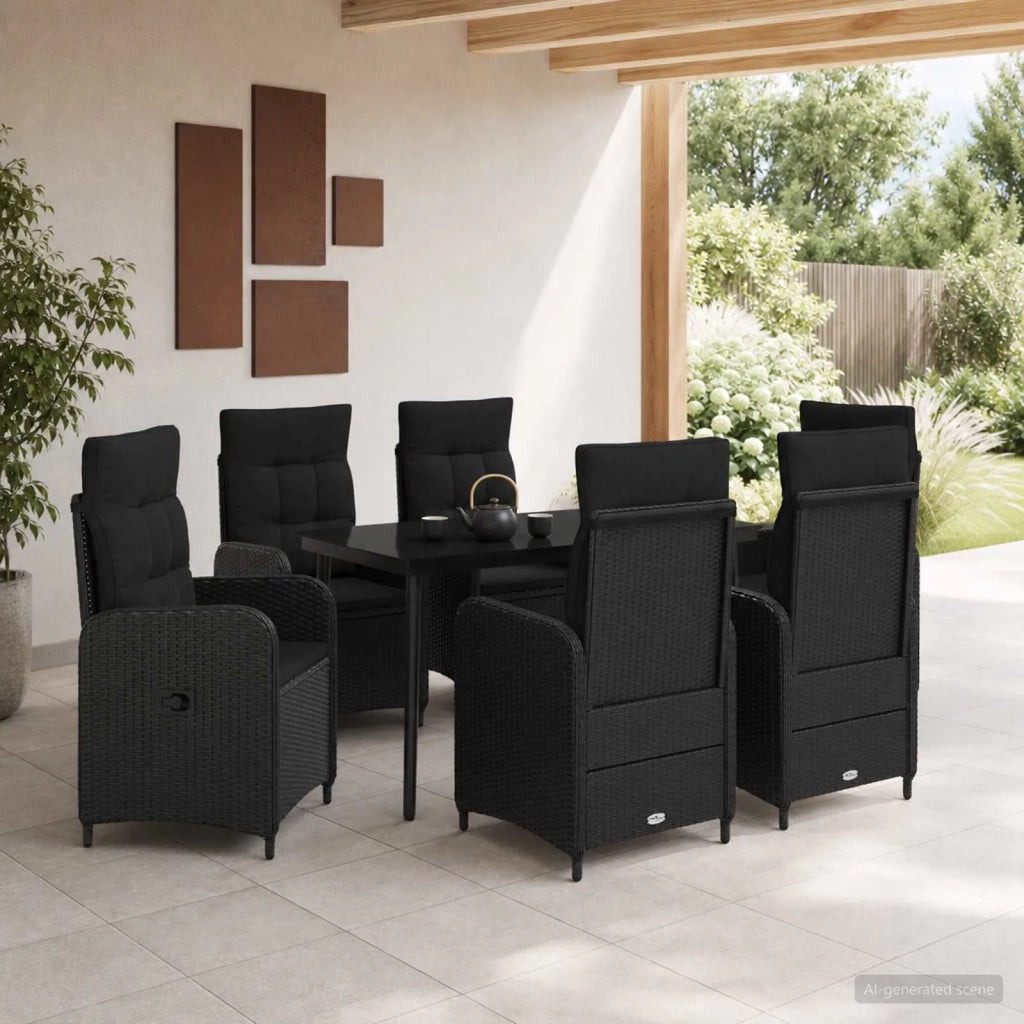Set Tavolo da Salotto 7 pz Nero 3422455