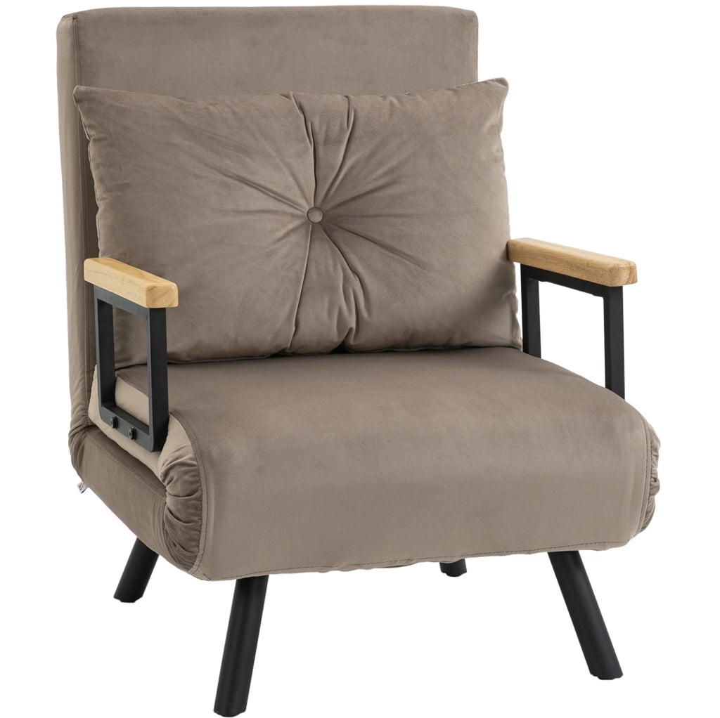 Poltrona letto grigio chiaro con schienale regolabile