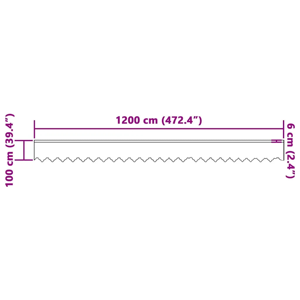 vidaXL Tende con tende Floreale Bianco 1200 x 100 cm Poliestere