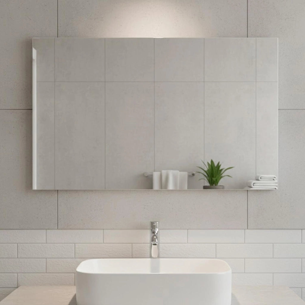 Mobiletto Sospeso Per Bagno In Legno Con 2 Ante Ripiani E Vani Aperti Lavabo In Ceramica E Specchio Moderno Nordico La Brea 80 X 45 X 64 Cm Rovere