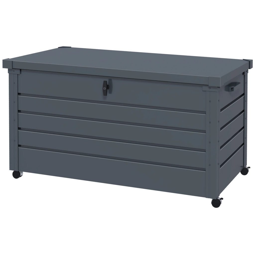 Baule da Esterno ¨C Zephmum ¨C Acciaio Zincato Grigio Scuro 120x62x66 cm