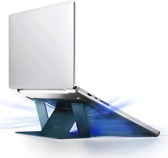Sostegno per Laptop - Altezza Regolabile - Raffreddamento Grafico - Adesivo Senza Tracce - Laptop Senza Aperture di Ventilazione - Blu