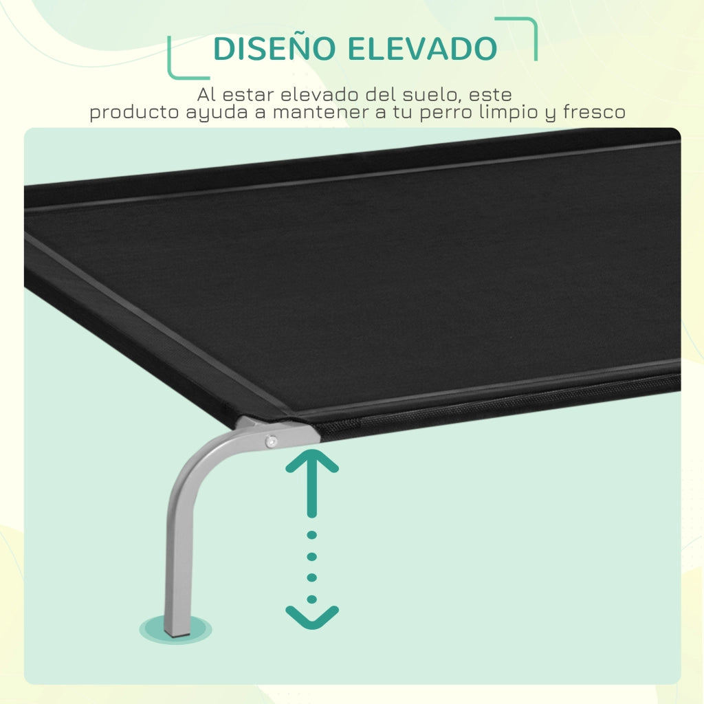 Letto rialzato per cani e gatti ¨C Xylo ¨C Struttura in metallo nero 130x90x20cm