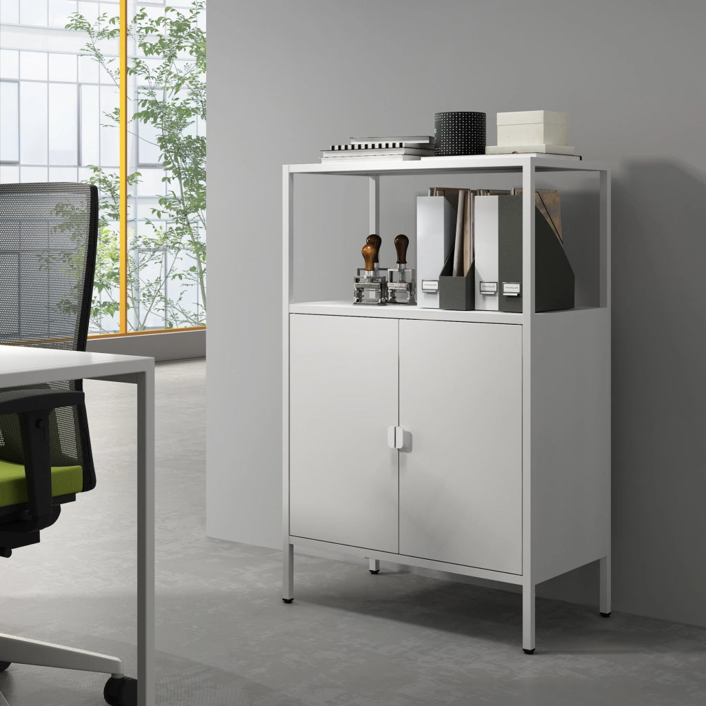 Armadio da Ufficio Hailuoto per Archivio 110 x 70 x 40 cm Acciaio Grigio chiaro [en.casa]