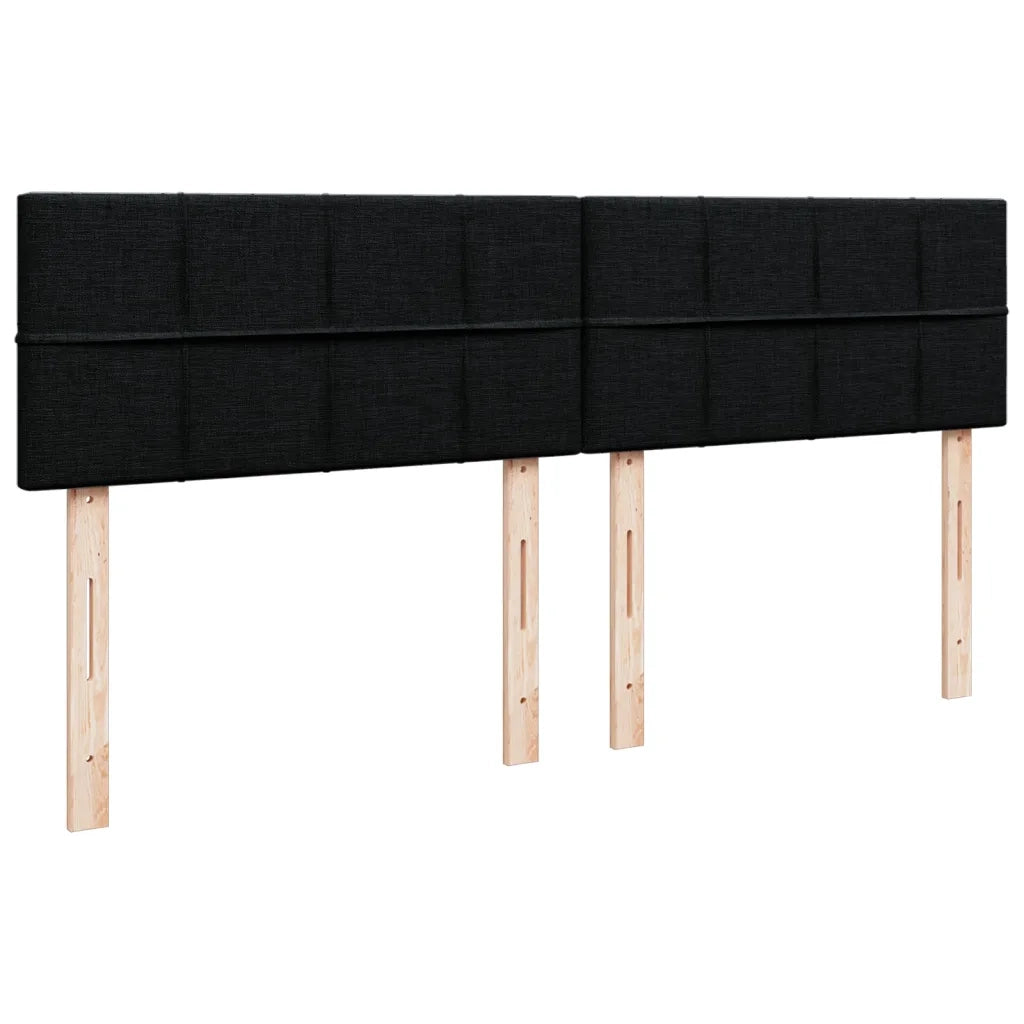 Giroletto a Molle con Materasso Nero 180x200 cm in Tessuto