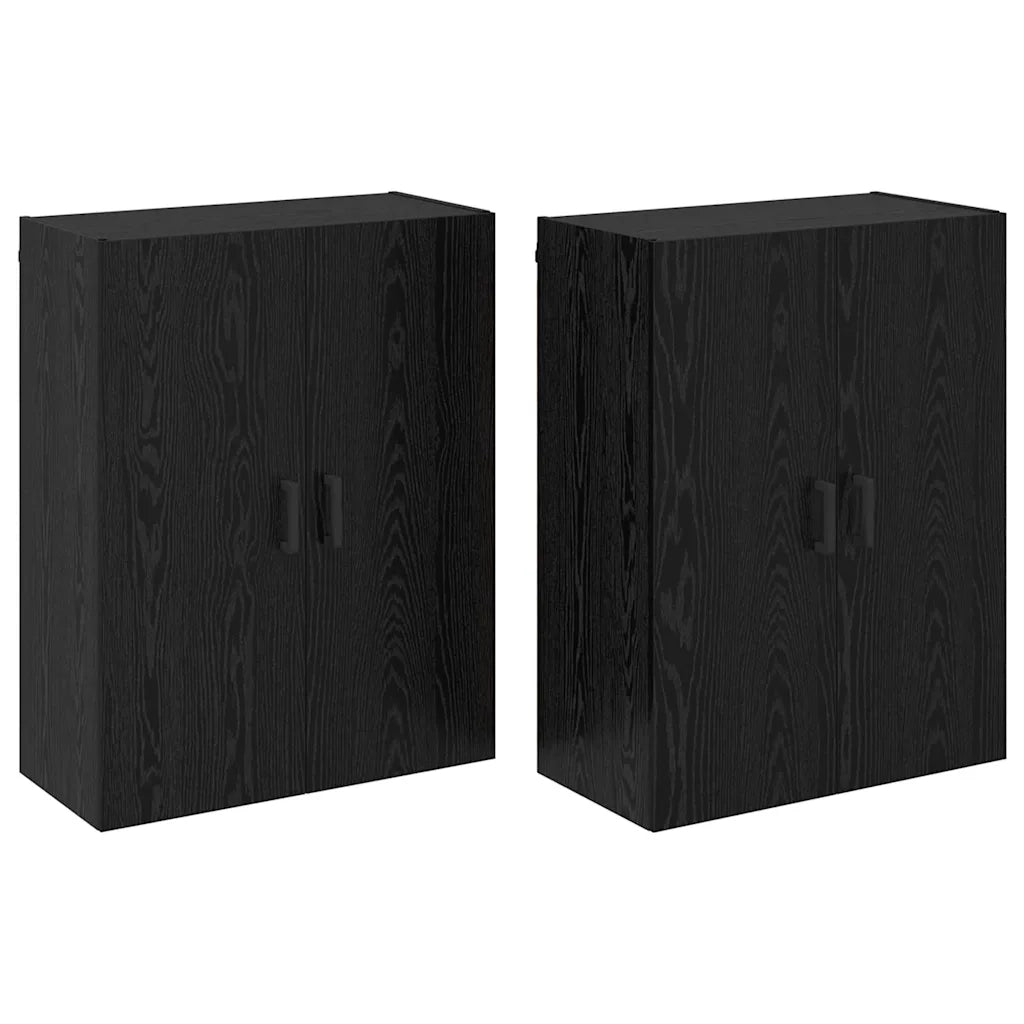 Mobiletto a muro 2 pcs Rovere Nero 69,5 x 34 x 90 cm