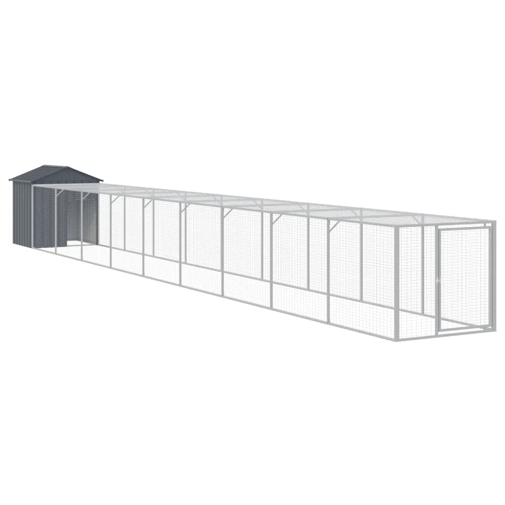 Pollaio con Area Corsa Antracite 117x1017x123cm Acciaio Zincatocod mxl 117721