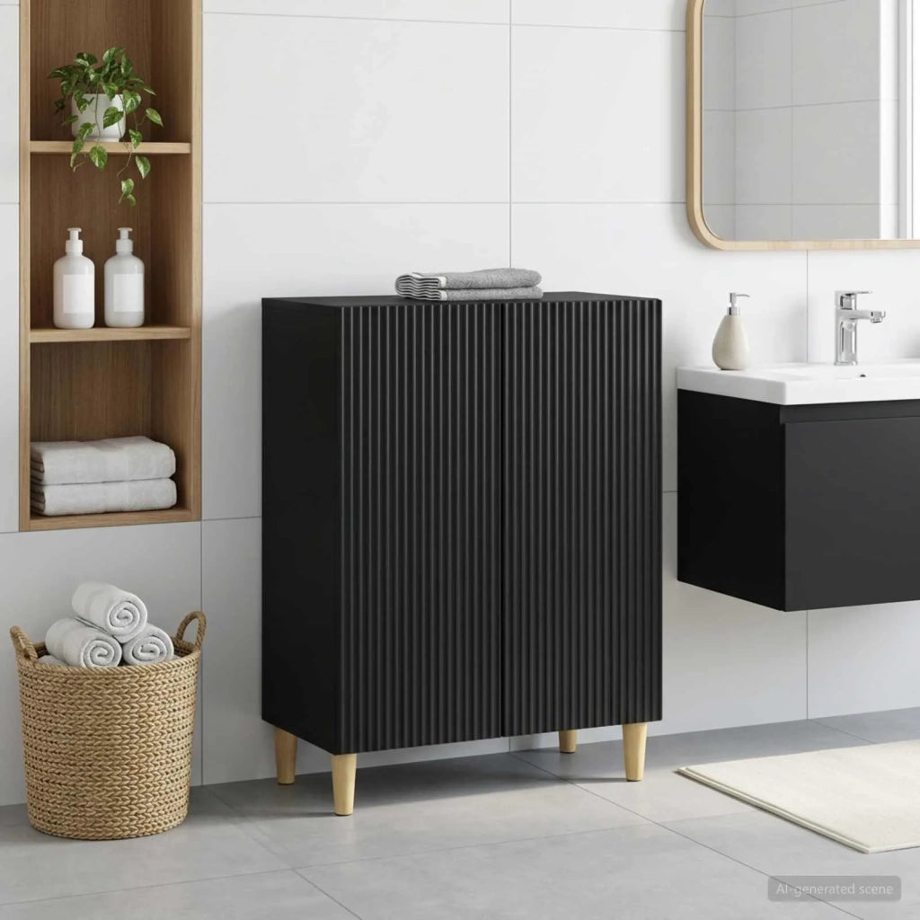 Mobiletto da Bagno ARNHEM Nero 59,5 x 31 x 80 cm 896616