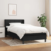 Giroletto a Molle con Materasso-Struttura Letto Nero 80x200 cm inTessuto 587817