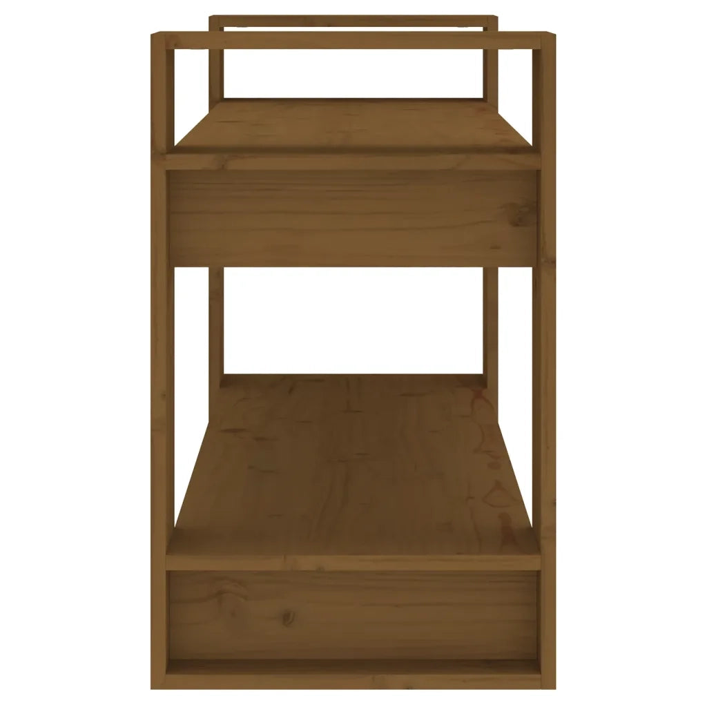 Libreria Divisorio-Scaffale per Libri-Mobile di Stoccaggio Ambrato 80x35x56,5 cm Legno Massello di Pino