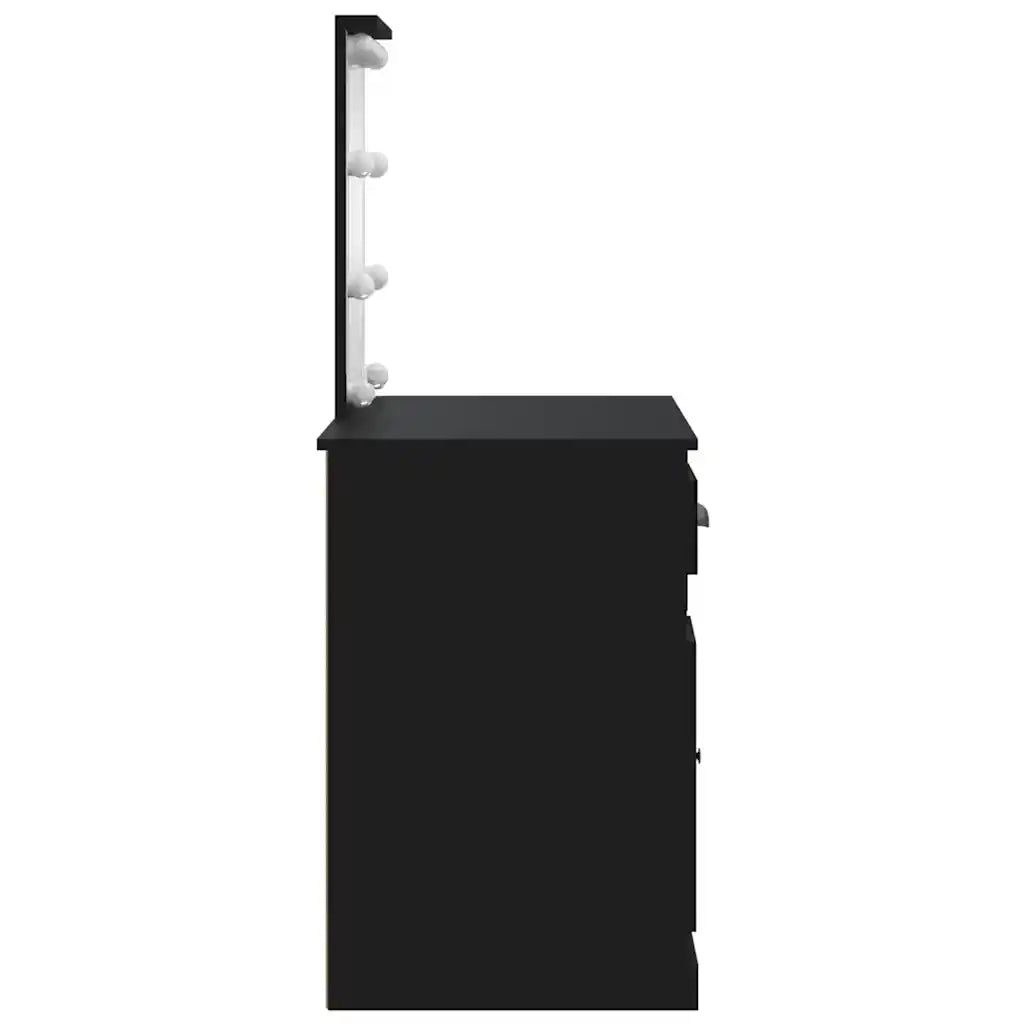 Toeletta con Luci LED Nera 90x42x132,5 cm 834971