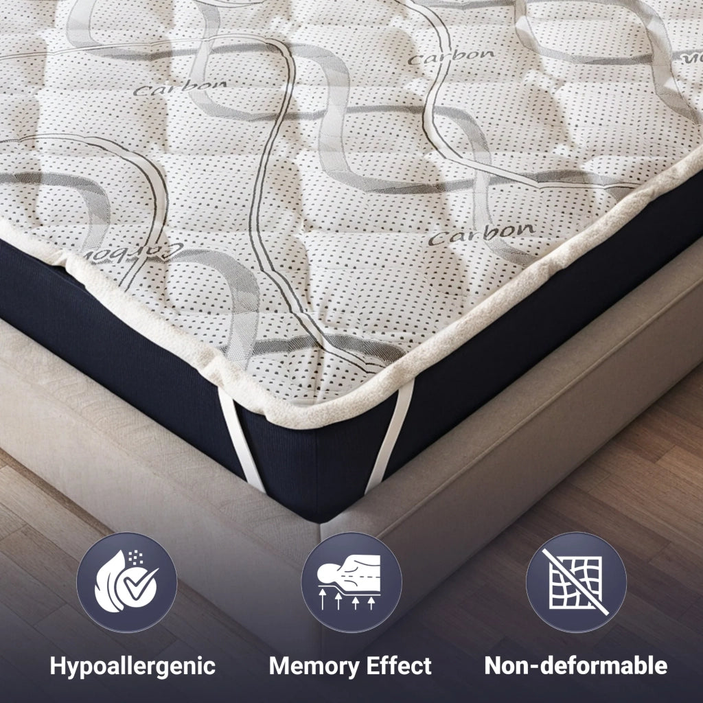 Topper King Size200X200 Traspirante Altezza 5 cm | Correttore Materasso con Proprietà Ergonomiche | Imbottitura in Ovatta Soft | Tessuto Anallergico e Antiacaro
