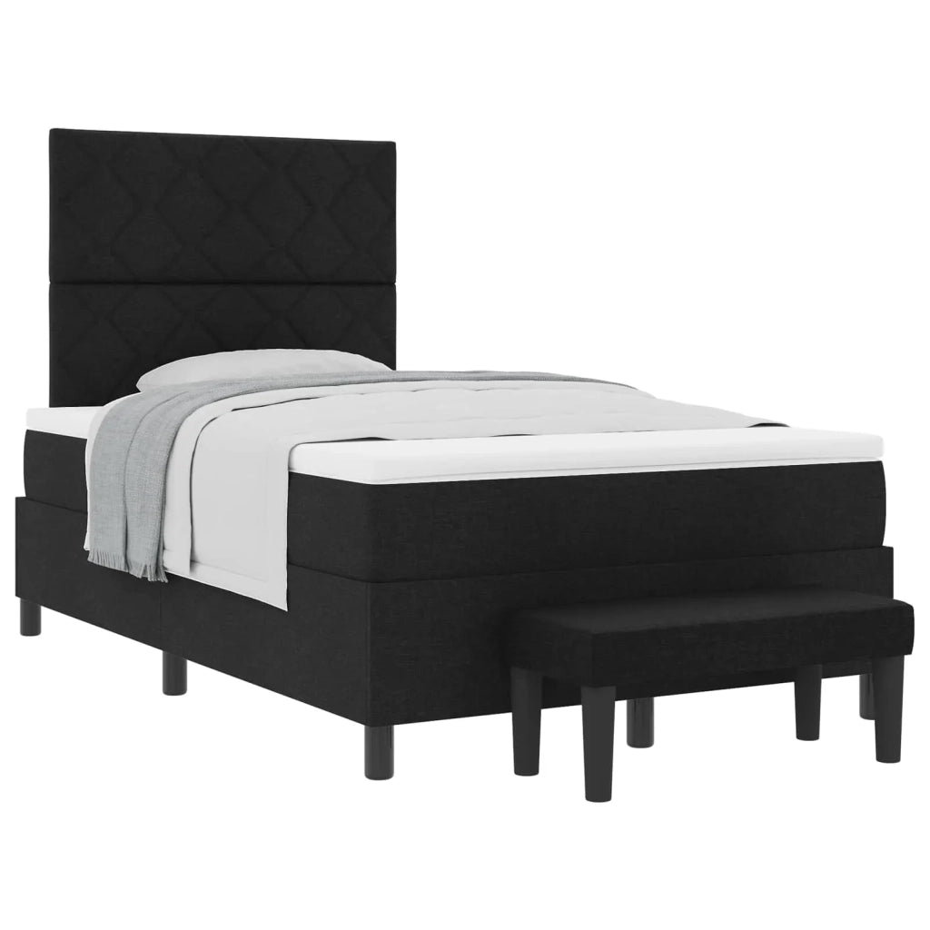 Letto a molle con testiera Nero 120 x 200 cm Tessuto 3344137