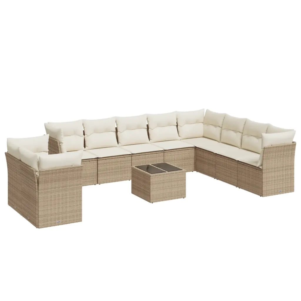 Set Divani da Giardino 11 pz con Cuscini Beige in Polyrattancod mxl 111800