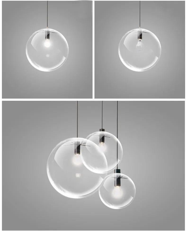 Lampada Da Soffitto Pensile Di Vetro Lassi Black 20+25+30 Cm