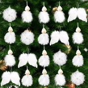 Decorazioni di Natale con ali di angelo bianche - set da 20 pezzi per Natale, matrimoni e feste.