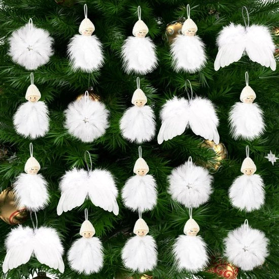 Decorazioni di Natale con ali di angelo bianche - set da 20 pezzi per Natale, matrimoni e feste.