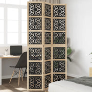 Divisorio Ambienti | Divider per stanze | Paravento 3 Pannelli Marrone e Nero Massello Paulownia