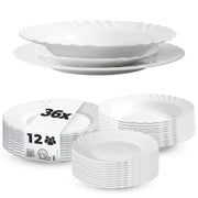 Servizio di stoviglie KADAX da 36 piatti, colore bianco