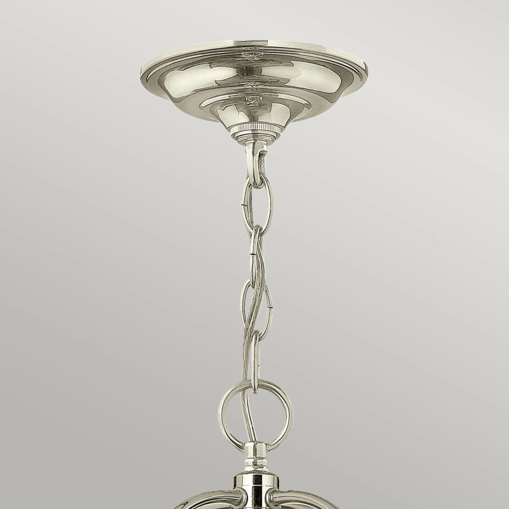 Lampadario Contemporaneo Gentry Acciaio Nichel Lucido Vetro 6 Luci E14
