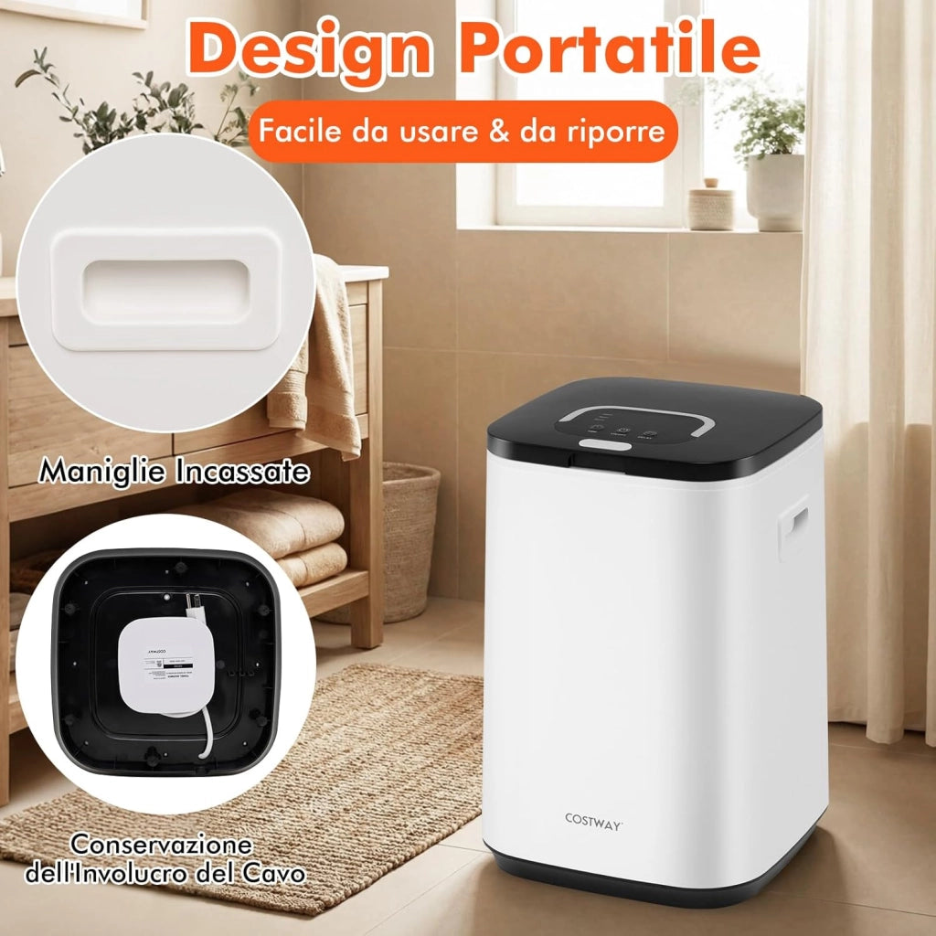 COSTWAY Scaldasalviette a Secchio, Scalda Asciugamani Grande capacità 23L con Display di Temperatura, 3 Livelli di Timer, Timer Ritardato 24H, Adatto a 3 Asciugamani da Bagno