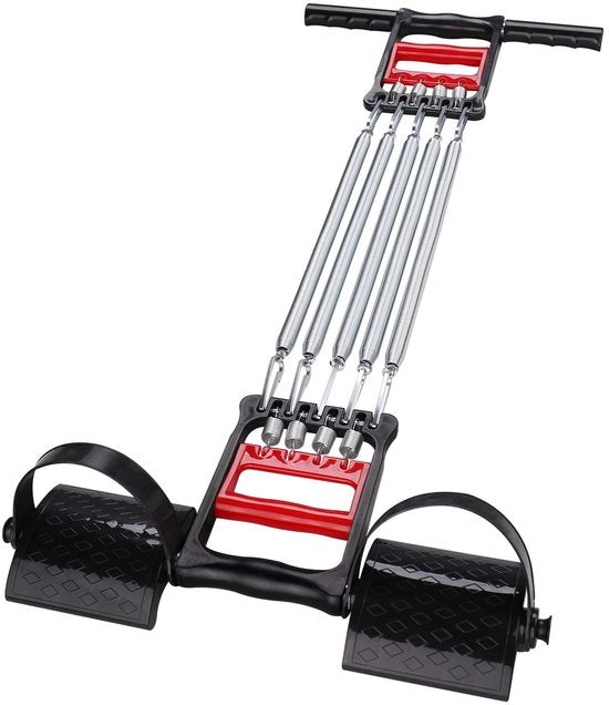 Attrezio per allenamento - Estensione del petto - Multifunzionale - Manubri - Esercizi per le braccia - Pedale elastico per gambe - Caratteristiche in acciaio di carbonio - Peso 1,5 kg - Attrezzo per fitness