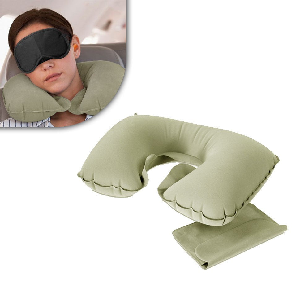 Cuscino Collo Gonfiabile Ergonomico per Viaggi Grigio