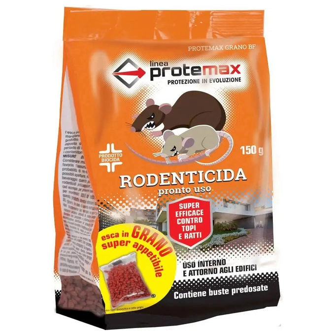 Protemax Esca Topicida in Grano 1.5 Kg Per Ratti e Topi con Brodifacoum