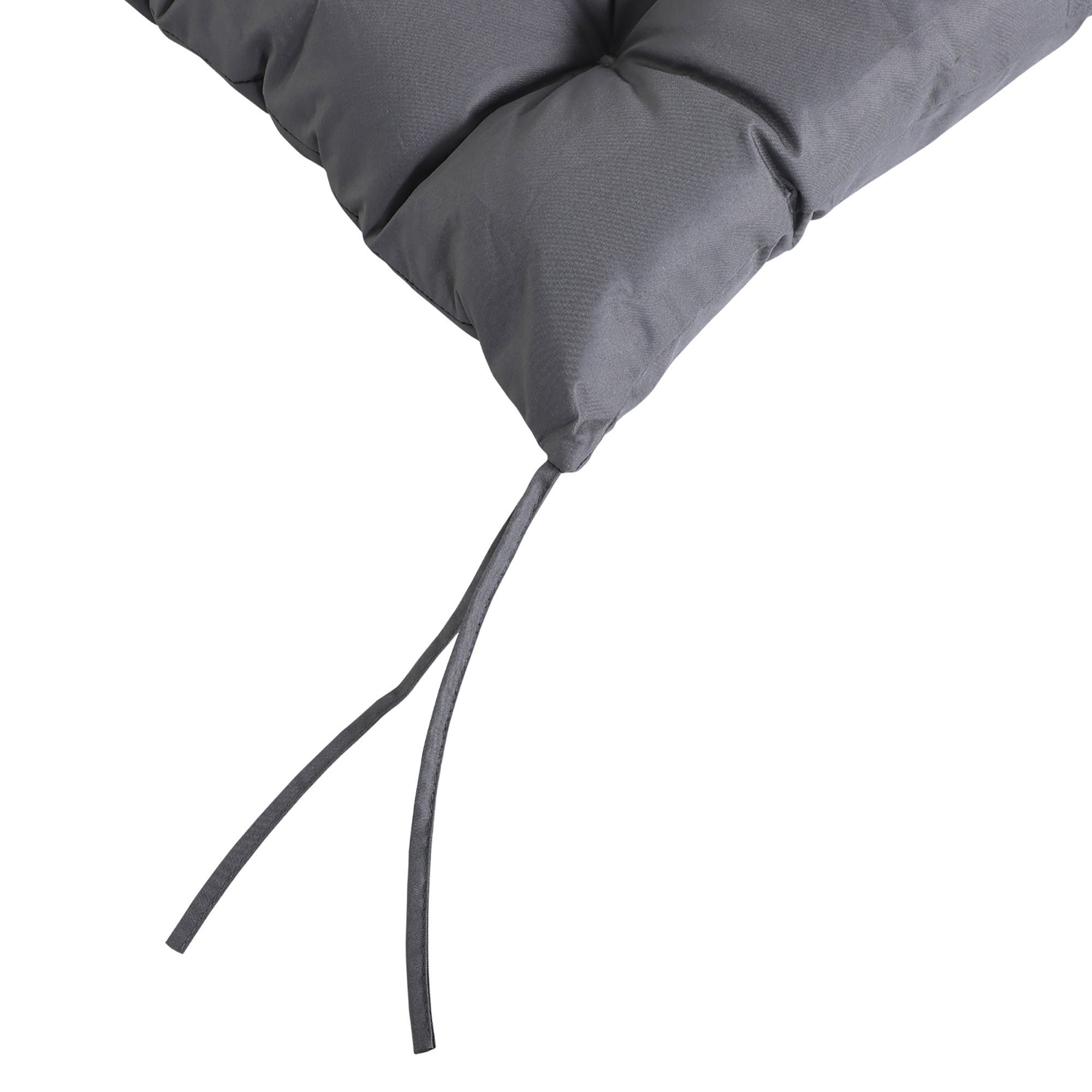 Set 2 Cuscini 50x98x8 cm per Sedie da Esterno in Poliestere e Cotone con Lacci Grigio