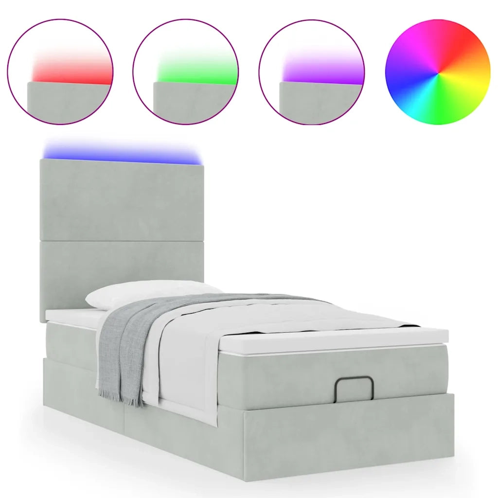 Struttura Letto Pouf con Materassi 90x190 cm in Velluto 3314216