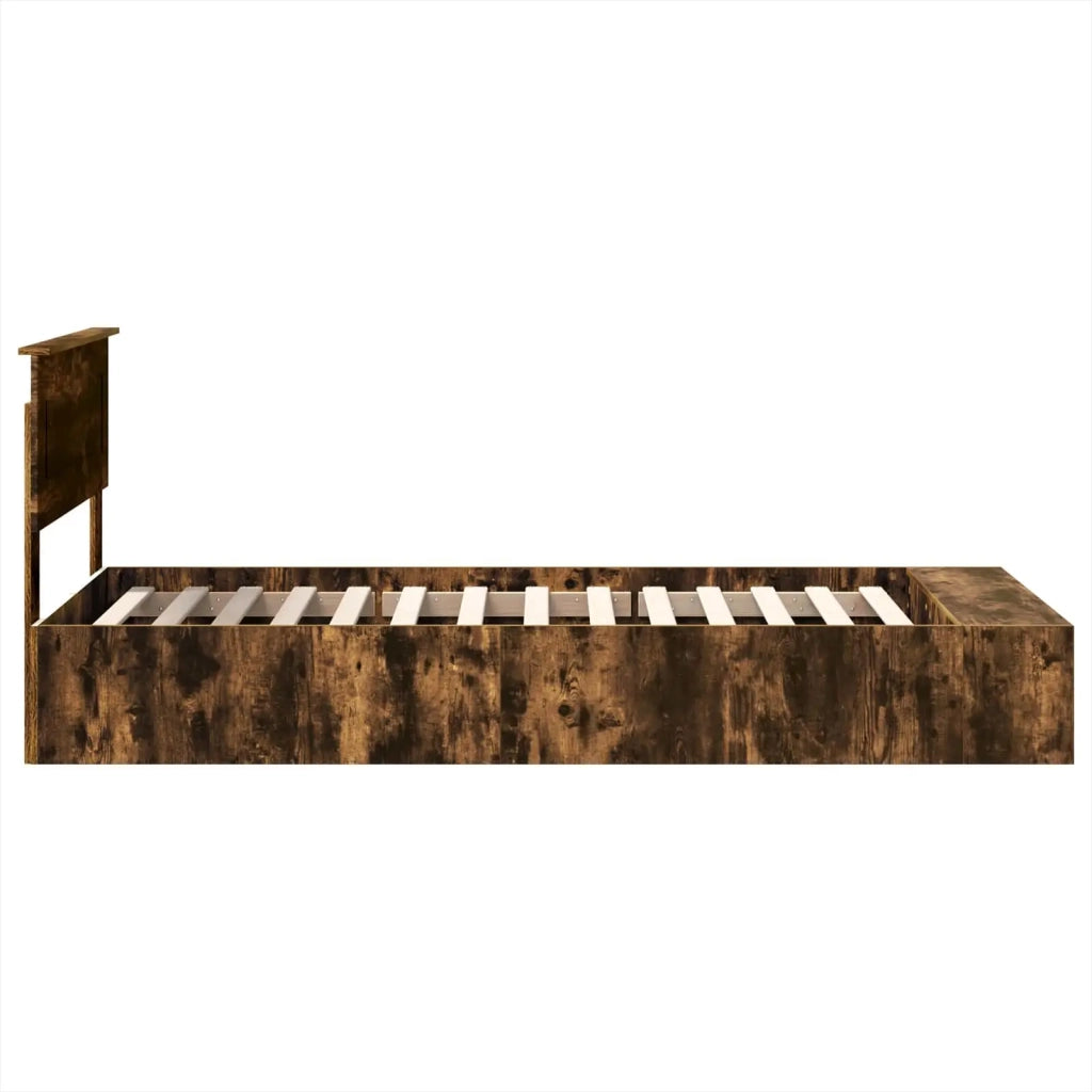 Letto singolo | Letto per adulti | Struttura del letto Rovere fum¨¦ 75 x 190 cm Legno multistrato
