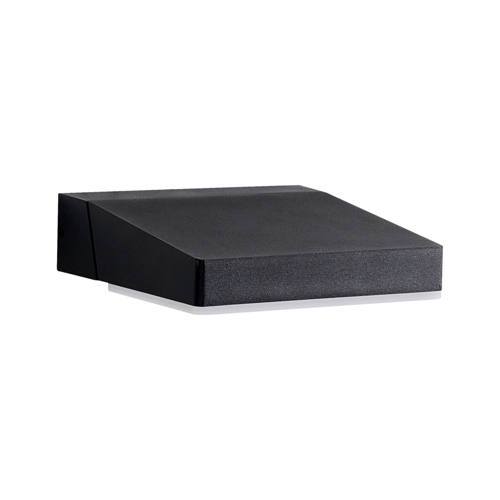 Set di 2 Lampade LED da Parete per Esterni in Alluminio Nero Design Moderno