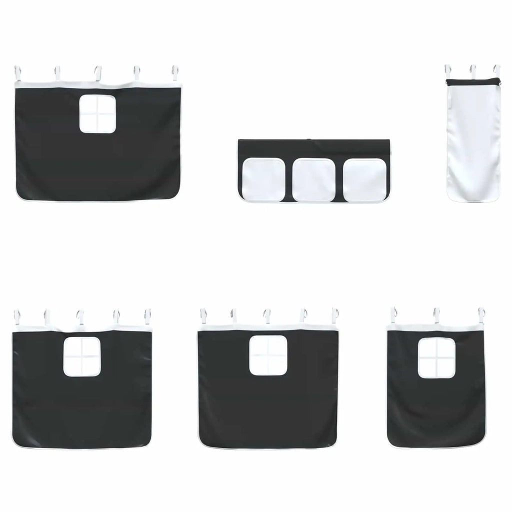 Struttura del Letto Loft per Bambini con Tendine-Giroletto per bambini Nero 633211