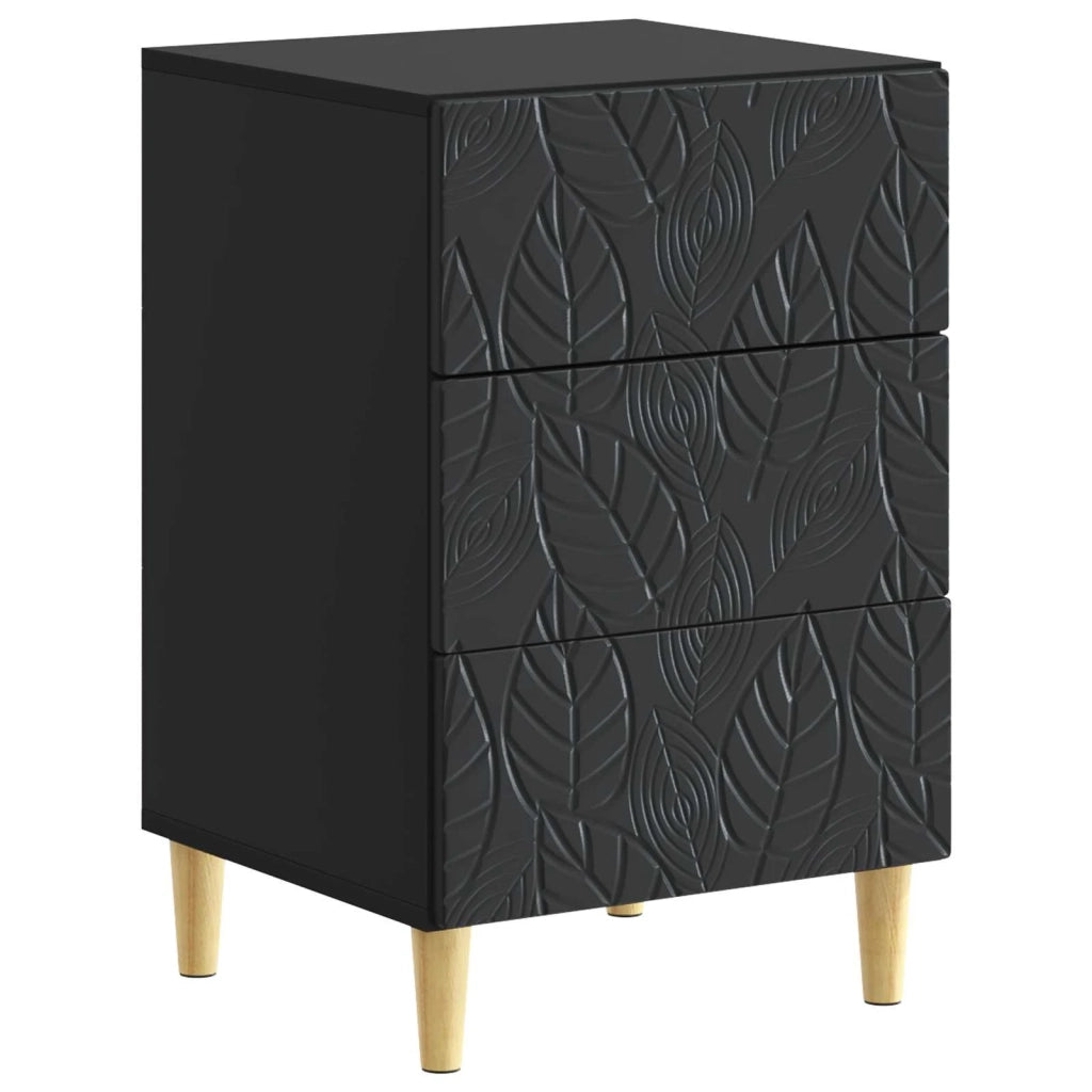 Comodino Nero 43 x 39,5 x 66,5 cm Legno ingegnerizzato 895016