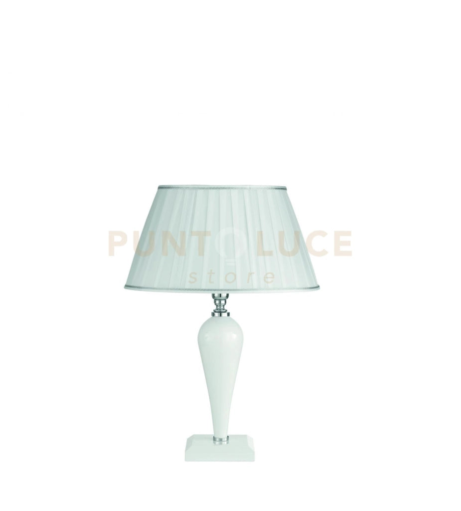 LUMETTO RAVEL BIANCO E CROMO ATTACCO E14 1 LUCE H. 29+17CM