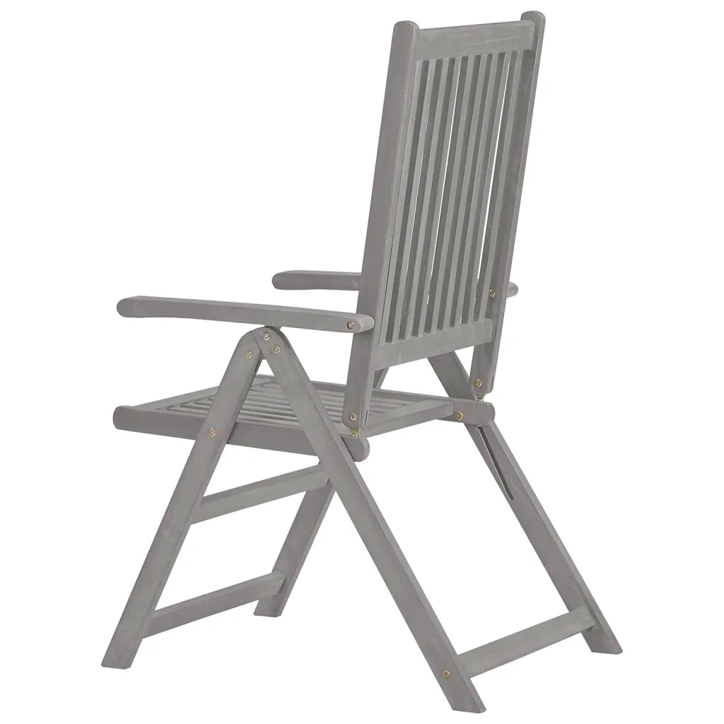 Sedie Giardino Reclinabili 8pz Cuscini Massello Acacia Grigio 3075155