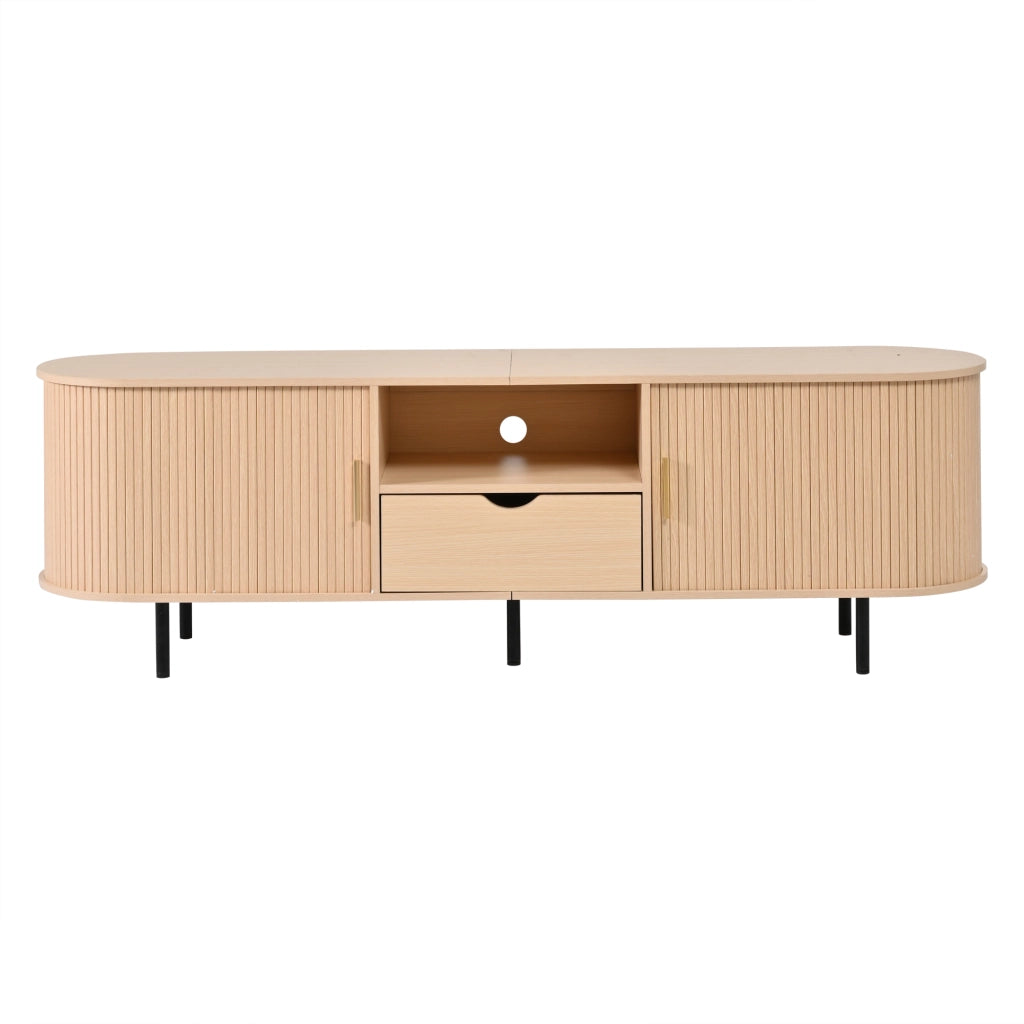 Lowboard per TV naturale in MDF lungo 175 cm