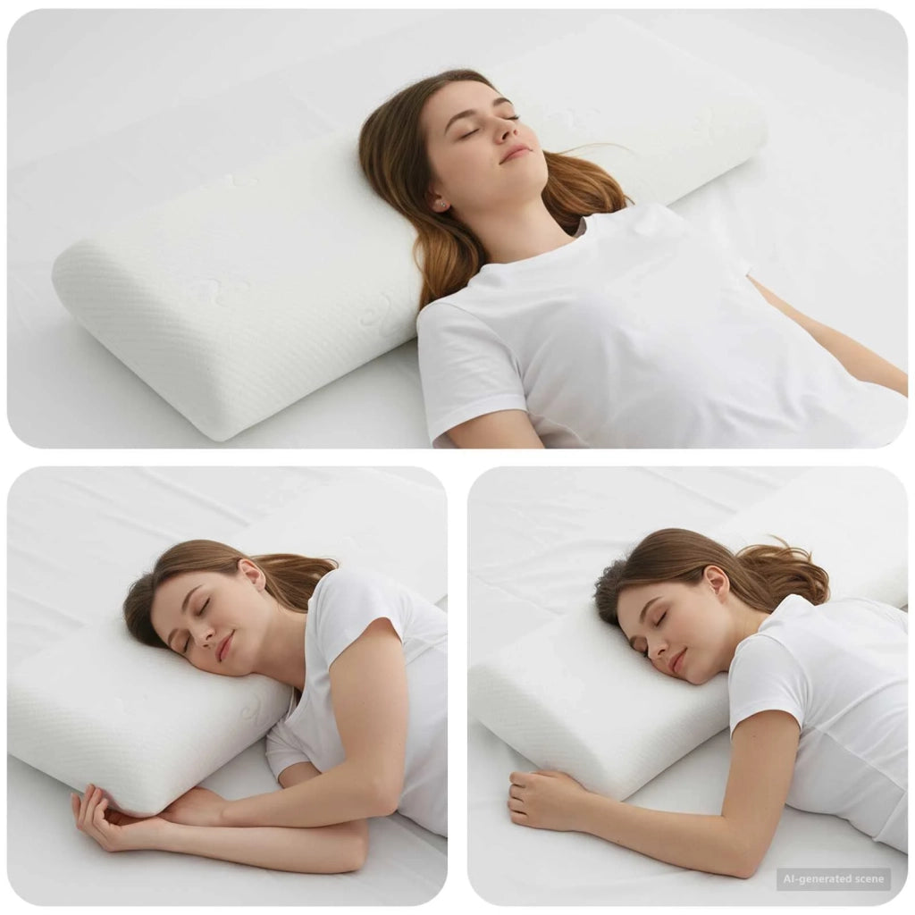 Cuscino da Letto Bianco 90 x 40 x 13 cm Schiuma Memory in Gel CFW5281870