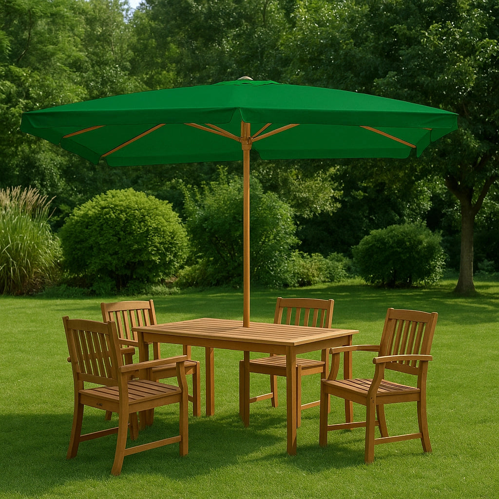OMBRELLONE IN LEGNO MT.3X2 VERDE PALO MM 48 ARREDO GIARDINO  PISCINA