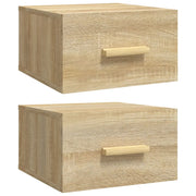 Set di 2 Comodini | Armadio da Notte | Mobiletto da notte a Muro Rovere Sonoma 35x35x20 cm