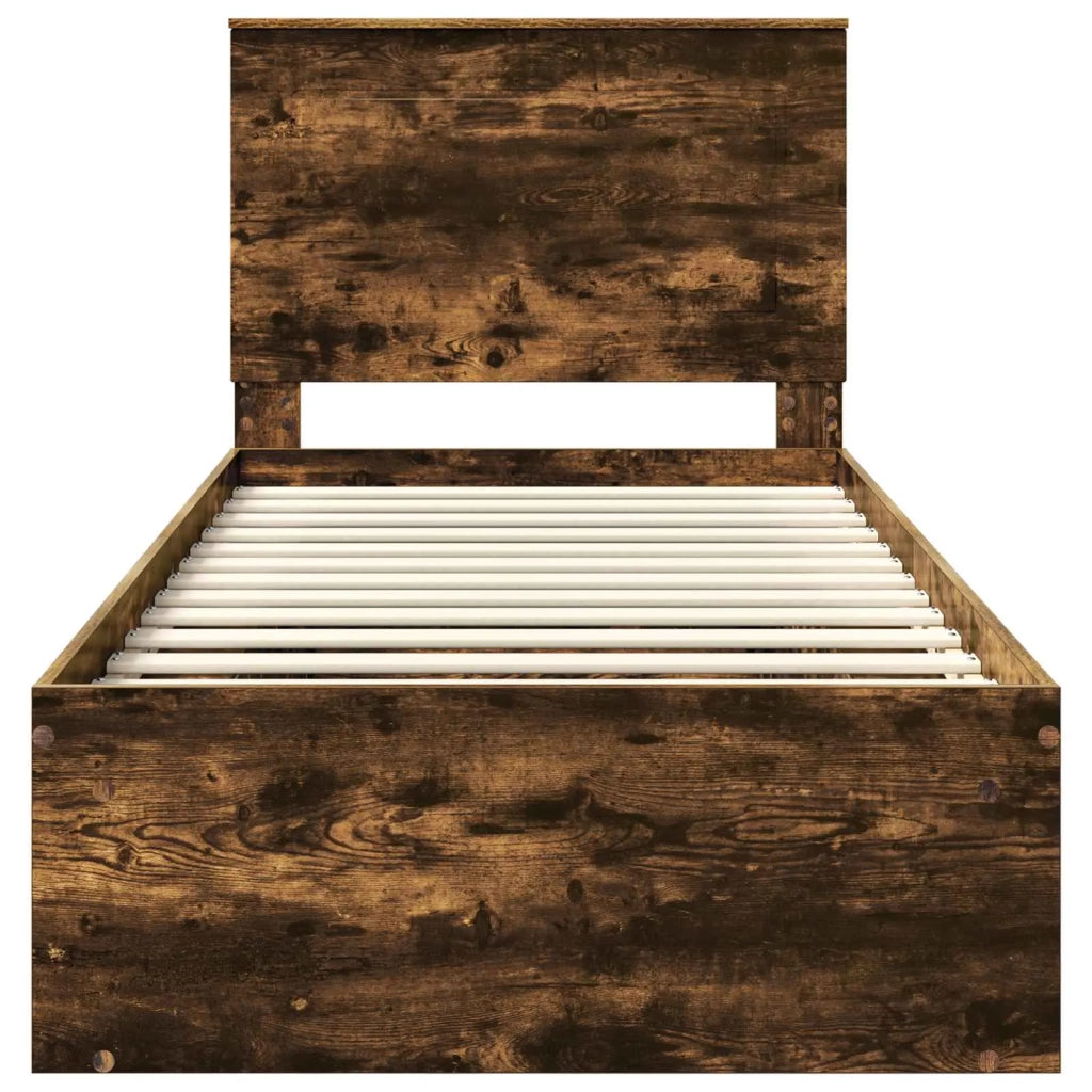 Struttura del letto Rovere fumé 90 x 190 cm Pino massello