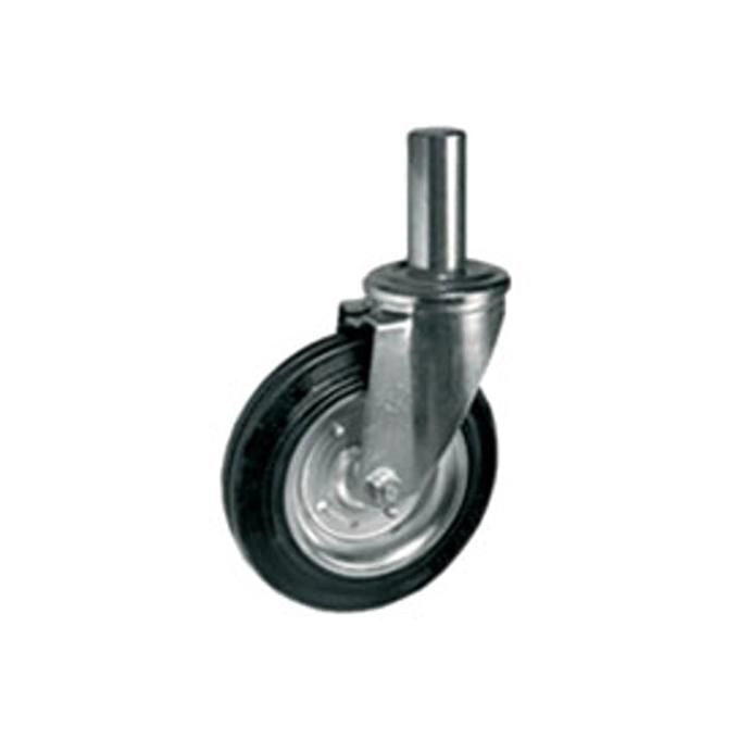 TELLURE ROTA 535515 TR Serie 53 Ruota in Gomma con Supporto Rotante Perno Innocenti 180 mm Diametro 45 mm Larghezza Capacita' 200 Kg colore Nero