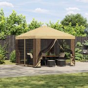 Gazebo da giardino con pareti laterali 3 x 3 m Crema