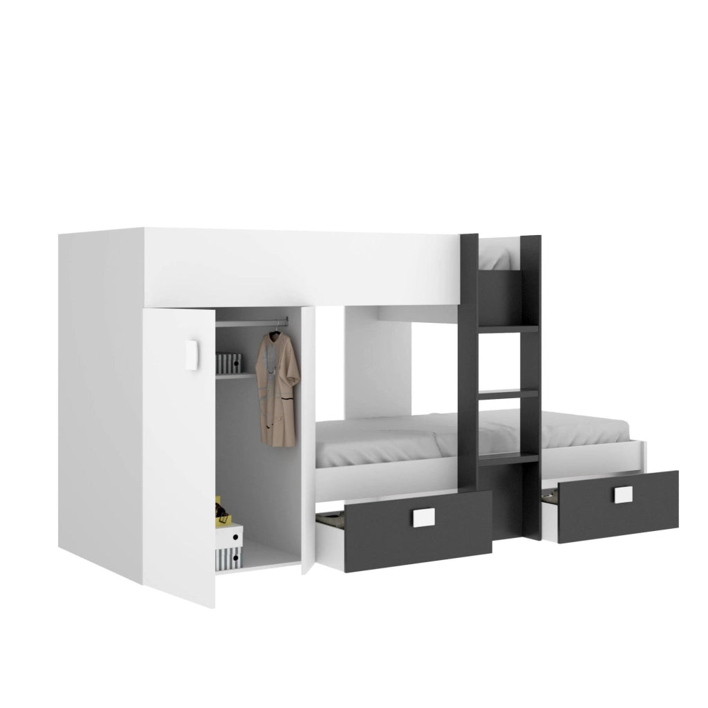 Araba, Composizione Camera da Letto 2 Cassetti, 271x111x150h cm Bianco
