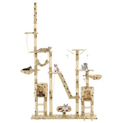 Albero per Gatti Tiragraffi Sisal 230-250cm Stampa Zampe Beige CFW6723847