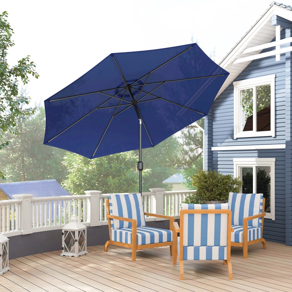 Ombrellone da giardino inclinabile ? 3 m ¨C zephmum ¨C blu metallo poliestere