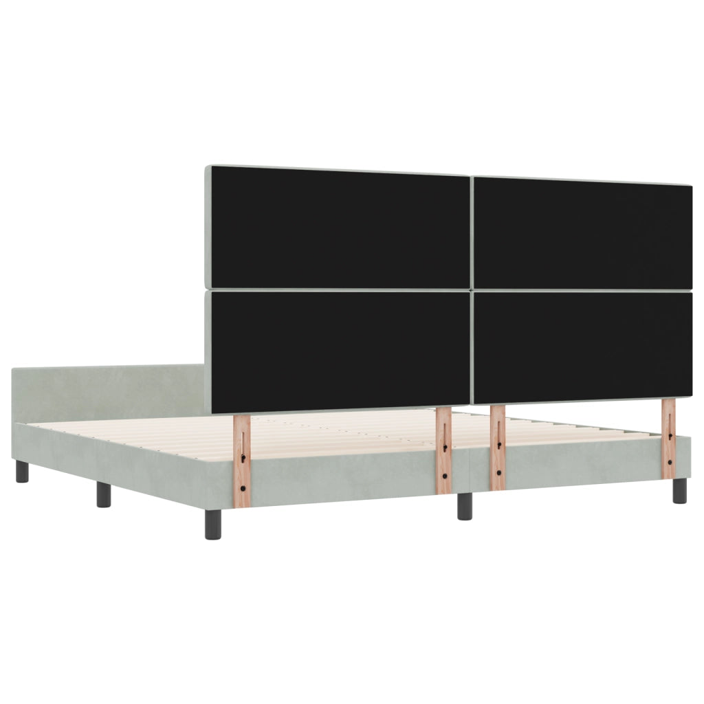 Struttura Letto Grigio Chiaro 200x200 cm in Velluto