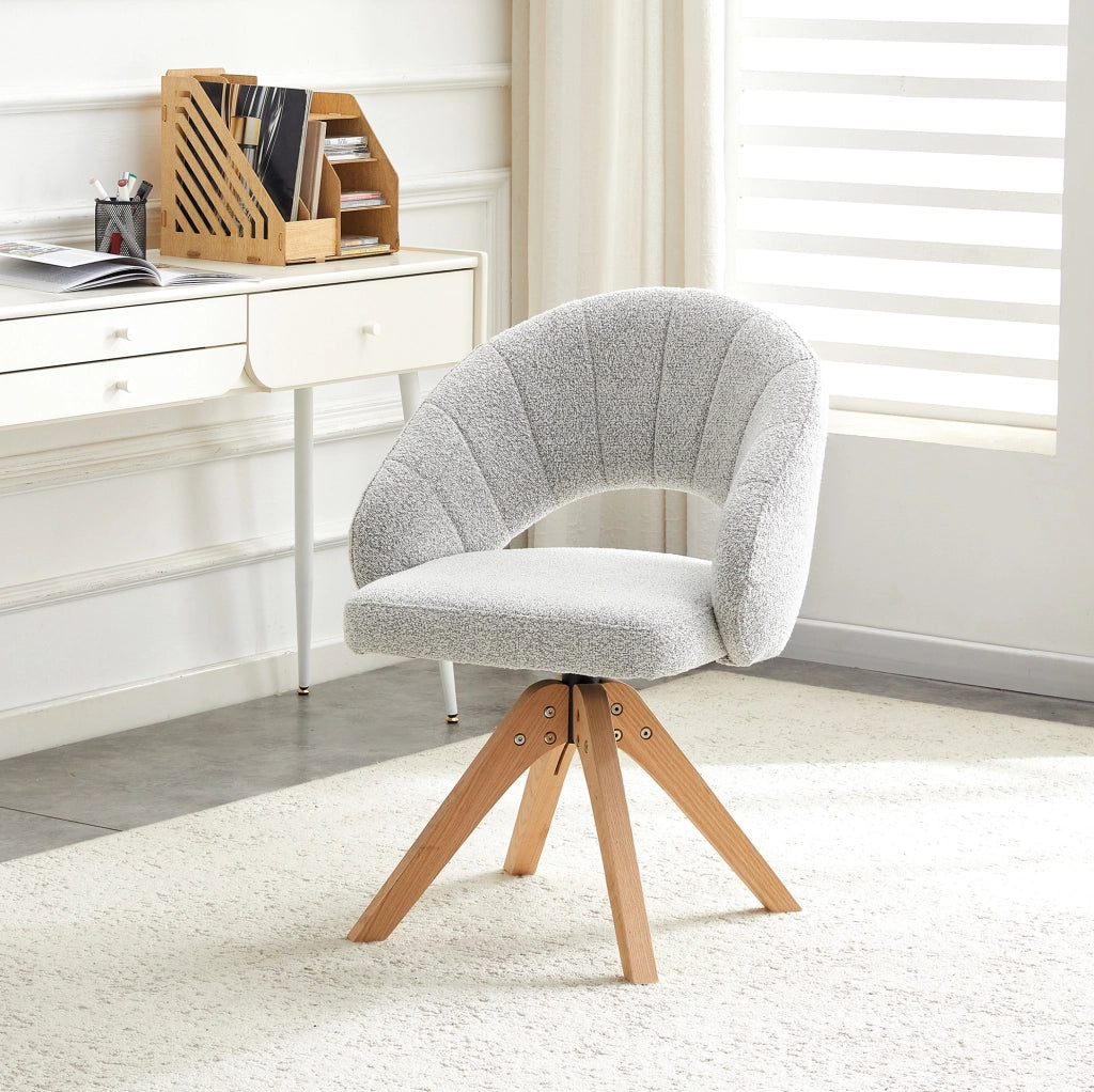 Set di 2 sedie girevoli 360° in velluto grigio chiaro