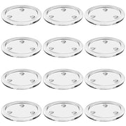 Set di Supporti per Candelabri in Vetro - 12 pezzi - Translucido - Ideale per Matrimoni e Feste