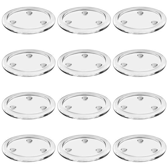 Set di Supporti per Candelabri in Vetro - 12 pezzi - Translucido - Ideale per Matrimoni e Feste